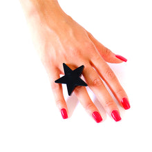 Carica l'immagine nel visualizzatore di Gallery, ANELLO STAR NERO - malikaforhappypeople