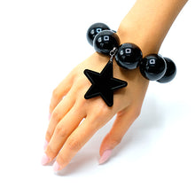 Carica l&#39;immagine nel visualizzatore di Gallery, BRACCIALE STAR NERO - malikaforhappypeople
