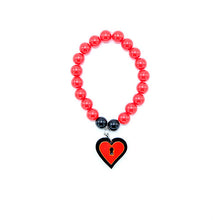 Carica l&#39;immagine nel visualizzatore di Gallery, BRACCIALE MINI LOVE LOCKED NERO ROSSO - malikaforhappypeople
