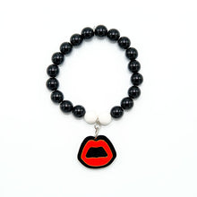 Carica l&#39;immagine nel visualizzatore di Gallery, BRACCIALE MINI KISS NERO - malikaforhappypeople
