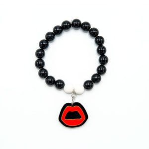 BRACCIALE MINI KISS NERO - malikaforhappypeople