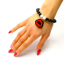 Carica l&#39;immagine nel visualizzatore di Gallery, BRACCIALE MINI KISS NERO - malikaforhappypeople
