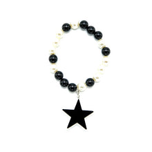 Carica l&#39;immagine nel visualizzatore di Gallery, BRACCIALE MINI STAR BIANCO NERO - malikaforhappypeople
