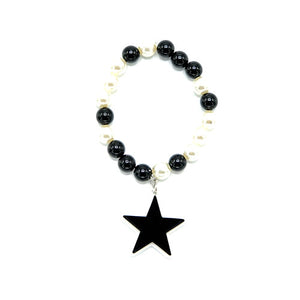 BRACCIALE MINI STAR BIANCO NERO - malikaforhappypeople