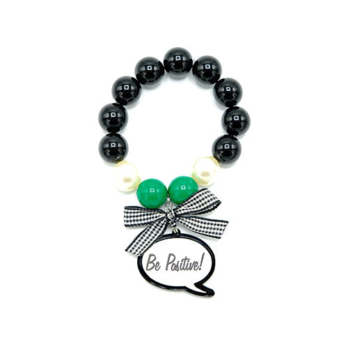 BRACCIALE CARTOON VERDE BE POSITIVE - malikaforhappypeople