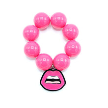 Carica l&#39;immagine nel visualizzatore di Gallery, BRACCIALE MAXI KISS FUCSIA - malikaforhappypeople
