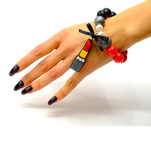 Carica l&#39;immagine nel visualizzatore di Gallery, BRACCIALE LIPSTICK NERO, ROSSO, GIALLO - malikaforhappypeople
