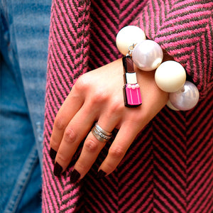 BRACCIALE MAXI LIPSTICK MARRONE - malikaforhappypeople