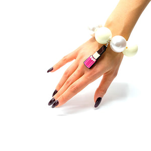 BRACCIALE MAXI LIPSTICK MARRONE - malikaforhappypeople